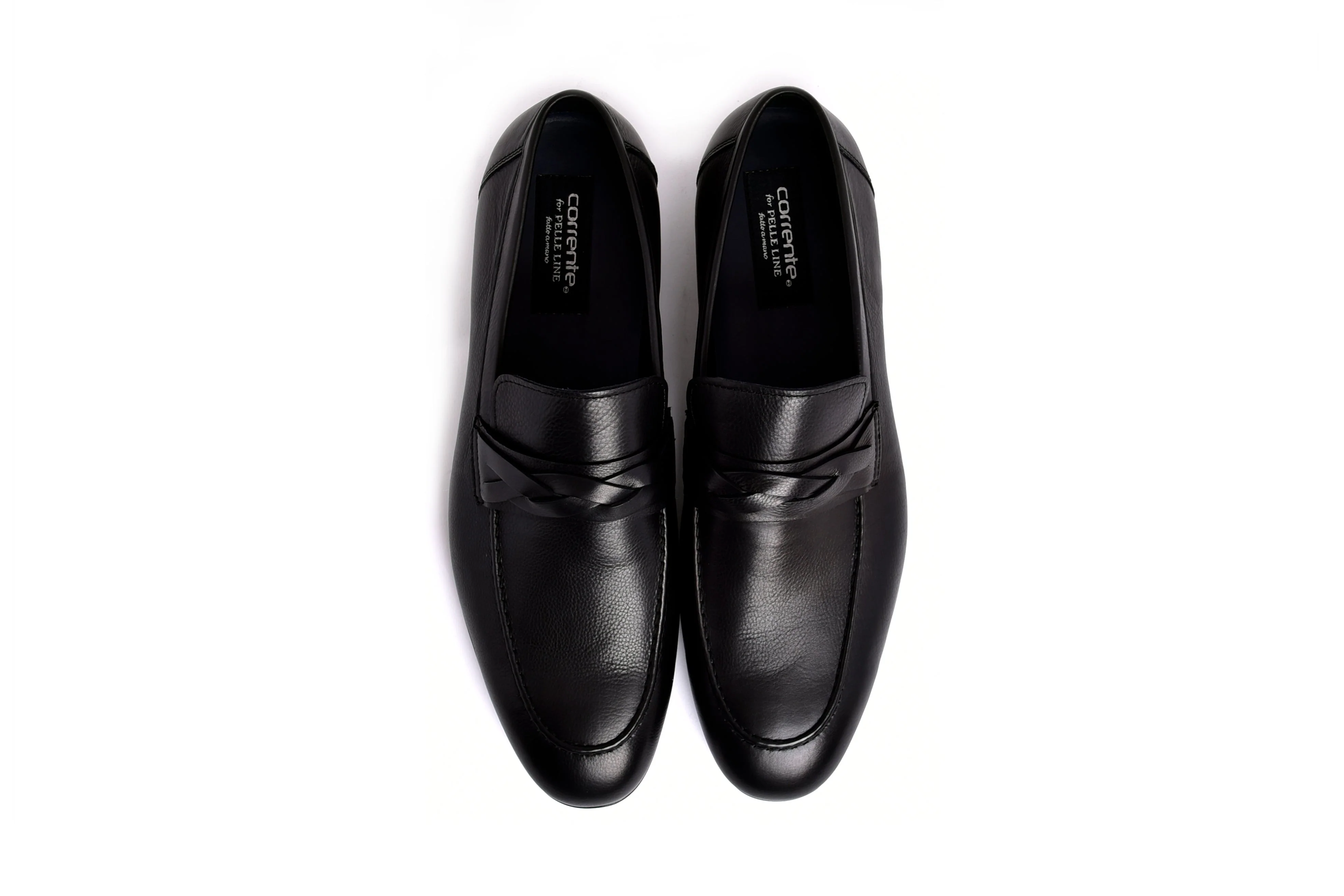 C160-5532 Deer skin Loafer- Black - Image 2