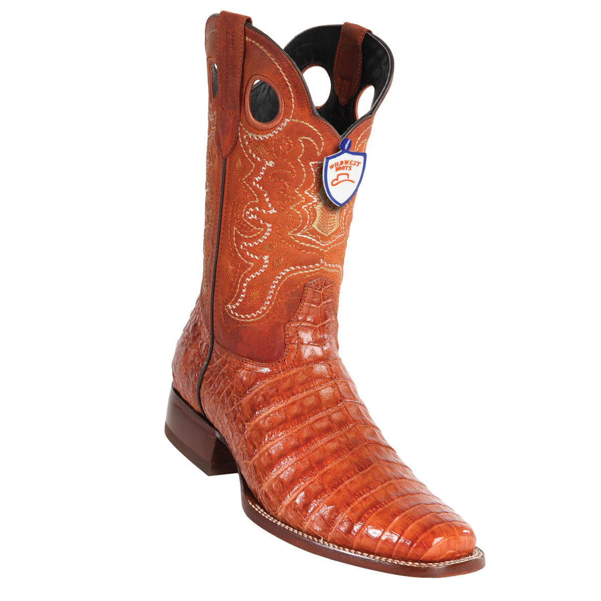 Caiman Belly Square Toe Cowboy Boots - Image 3