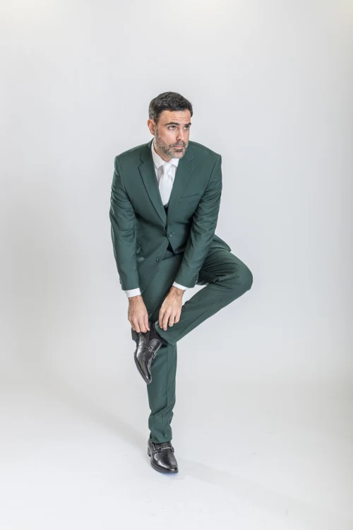 Caravelli Suit - Designer Caravelli Jacket and Pants in Color Solid Augusta Green - Image 4