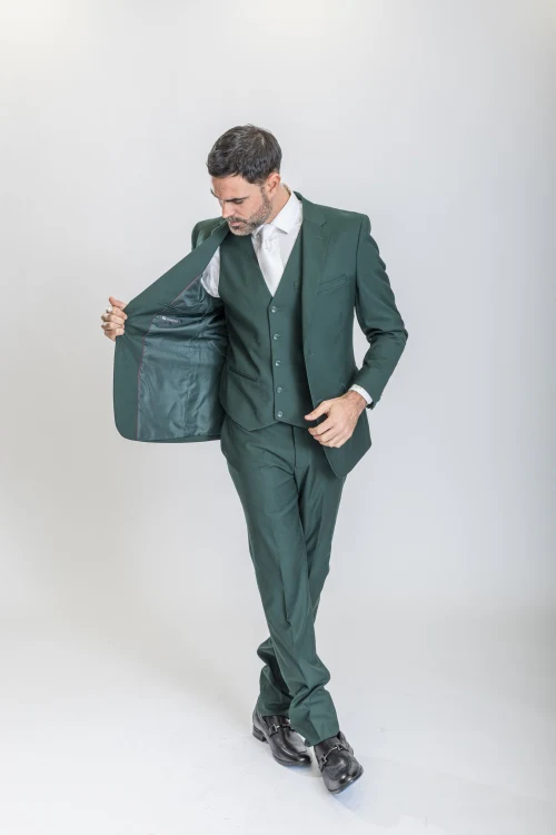 Caravelli Suit - Designer Caravelli Jacket and Pants in Color Solid Augusta Green - Image 6