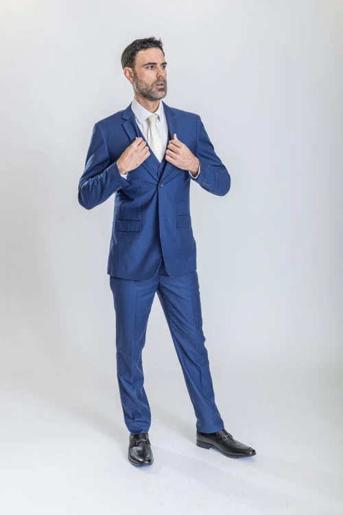 Caravelli Suit - Designer Caravelli Jacket and Pants in Color Solid Cobalt - Image 4