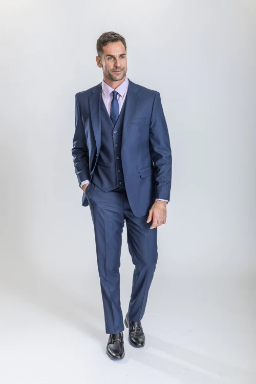 Caravelli Suit - Designer Caravelli Jacket and Pants in Color Solid Midnight Blue - Image 4