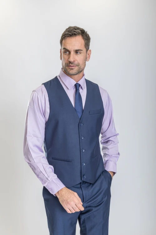 Caravelli Suit - Designer Caravelli Jacket and Pants in Color Solid Midnight Blue - Image 5