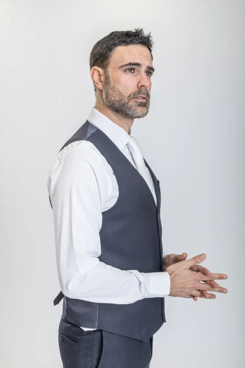 Caravelli Suit - Designer Caravelli Jacket and Pants in Color Solid Navy - Image 5