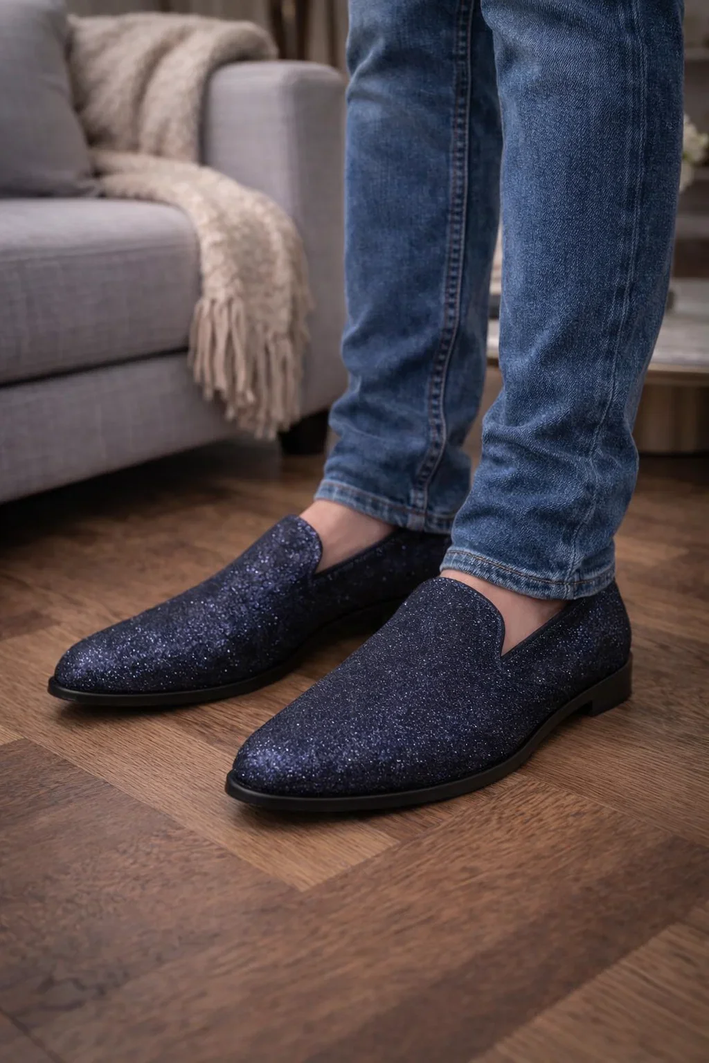 "Cash" Royal Blue Couture 1901 Tuxedo Shoes - Image 8