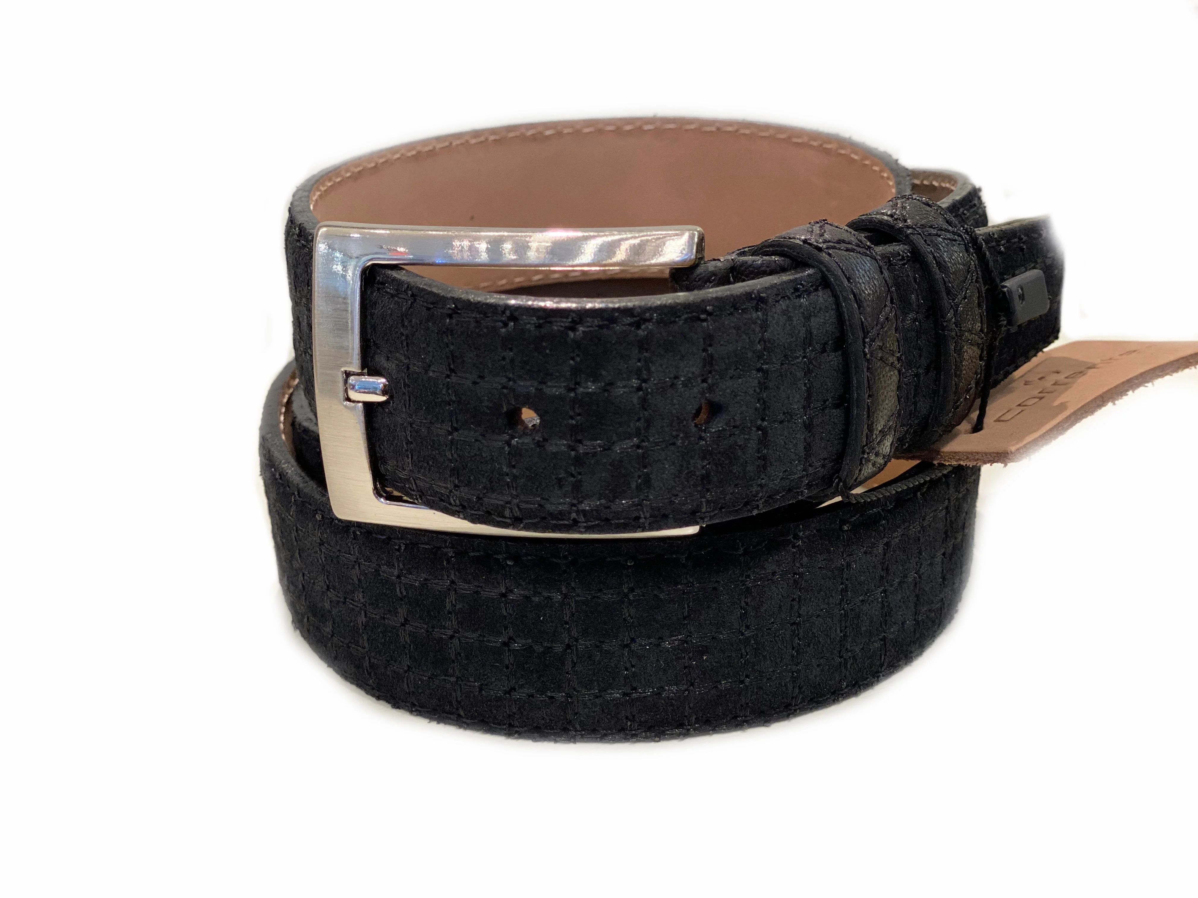 CBelt- 2220 Stitch Suede Belt - Navy Suede - Image 2
