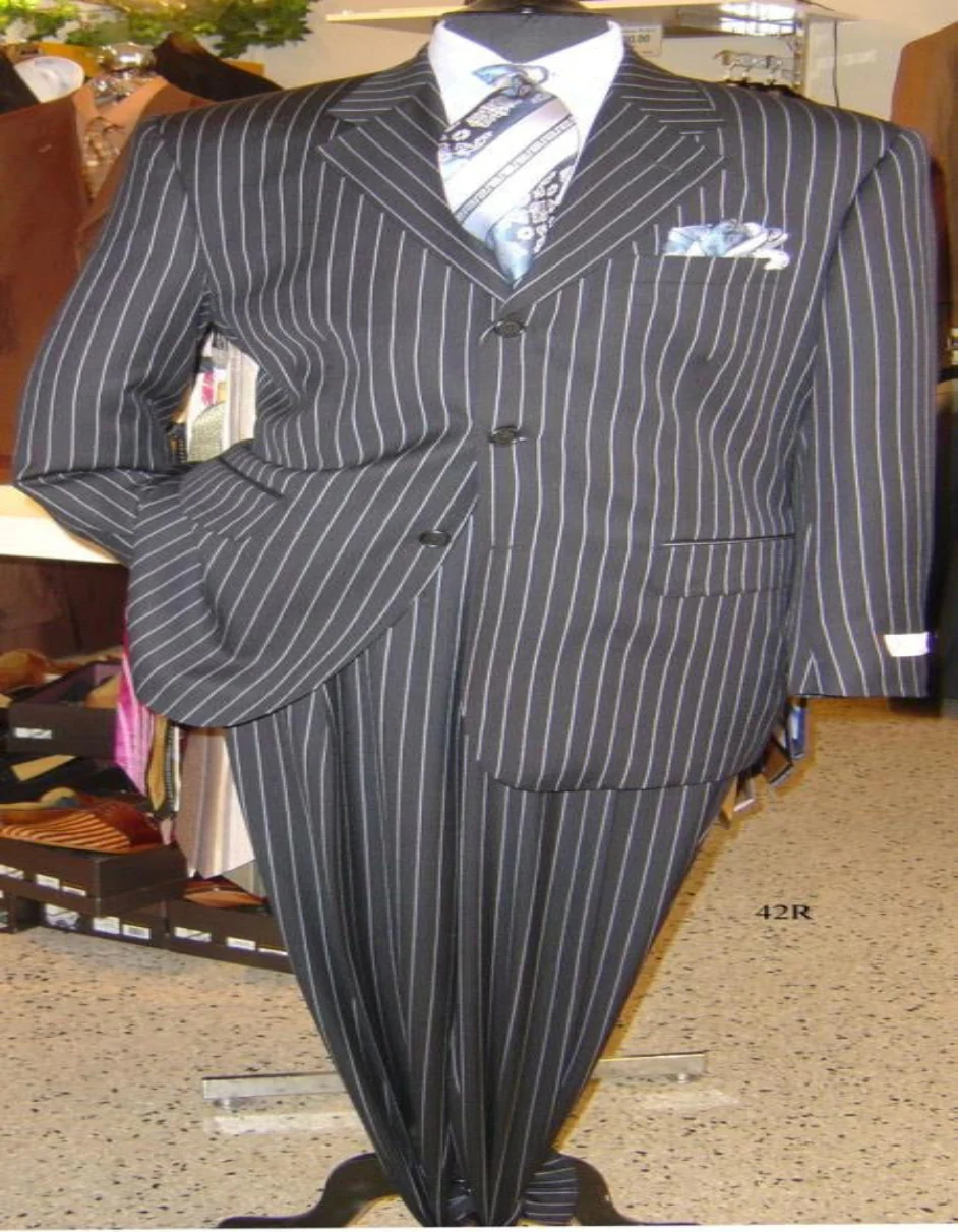 Chalk Bold Men's Sharp Bold White Pinstripe Available in 5 Colors (Dress To kill!) Suit