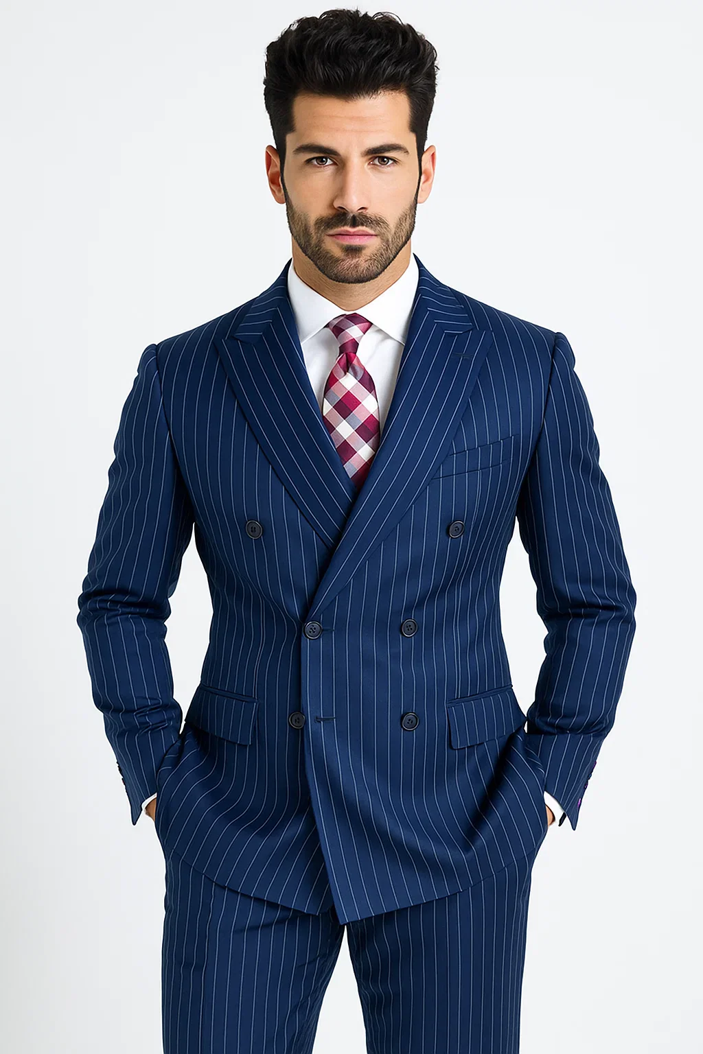 Cheap Plus Size Mens Blue Suit For Big Men Online - Big and Tall Sizes - Image 4