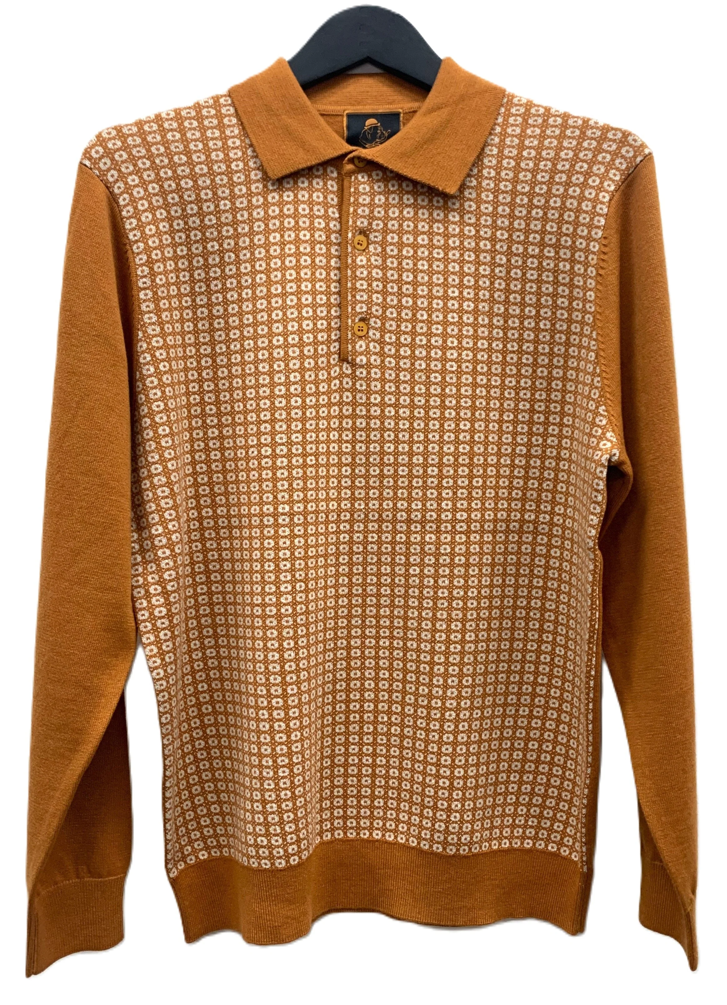 Cigar Couture 3 Button Pullover Polo Sweater Clay