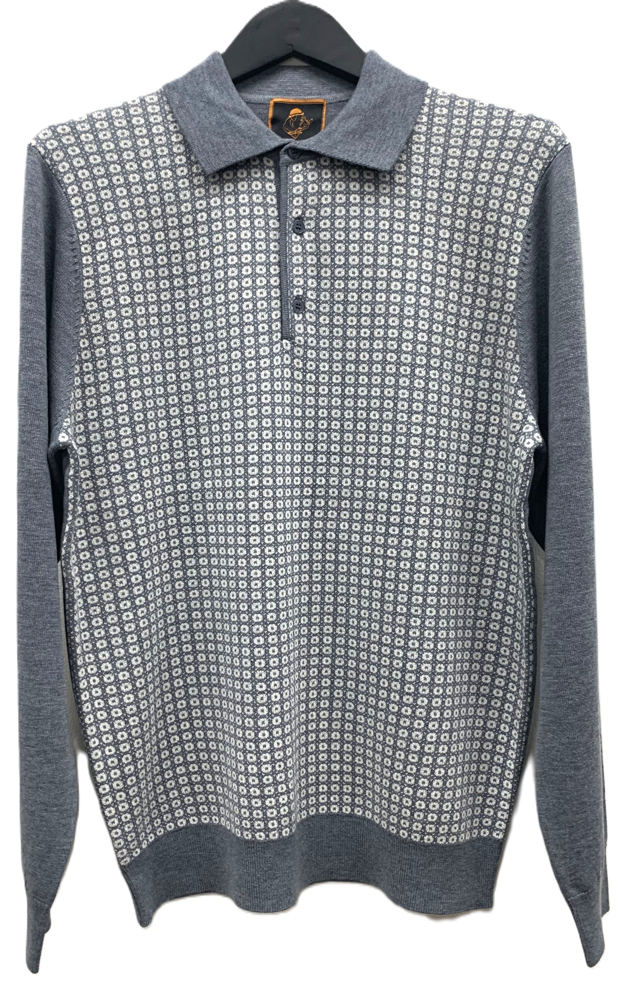 Cigar Couture 3 Button Pullover Polo Sweater Gray