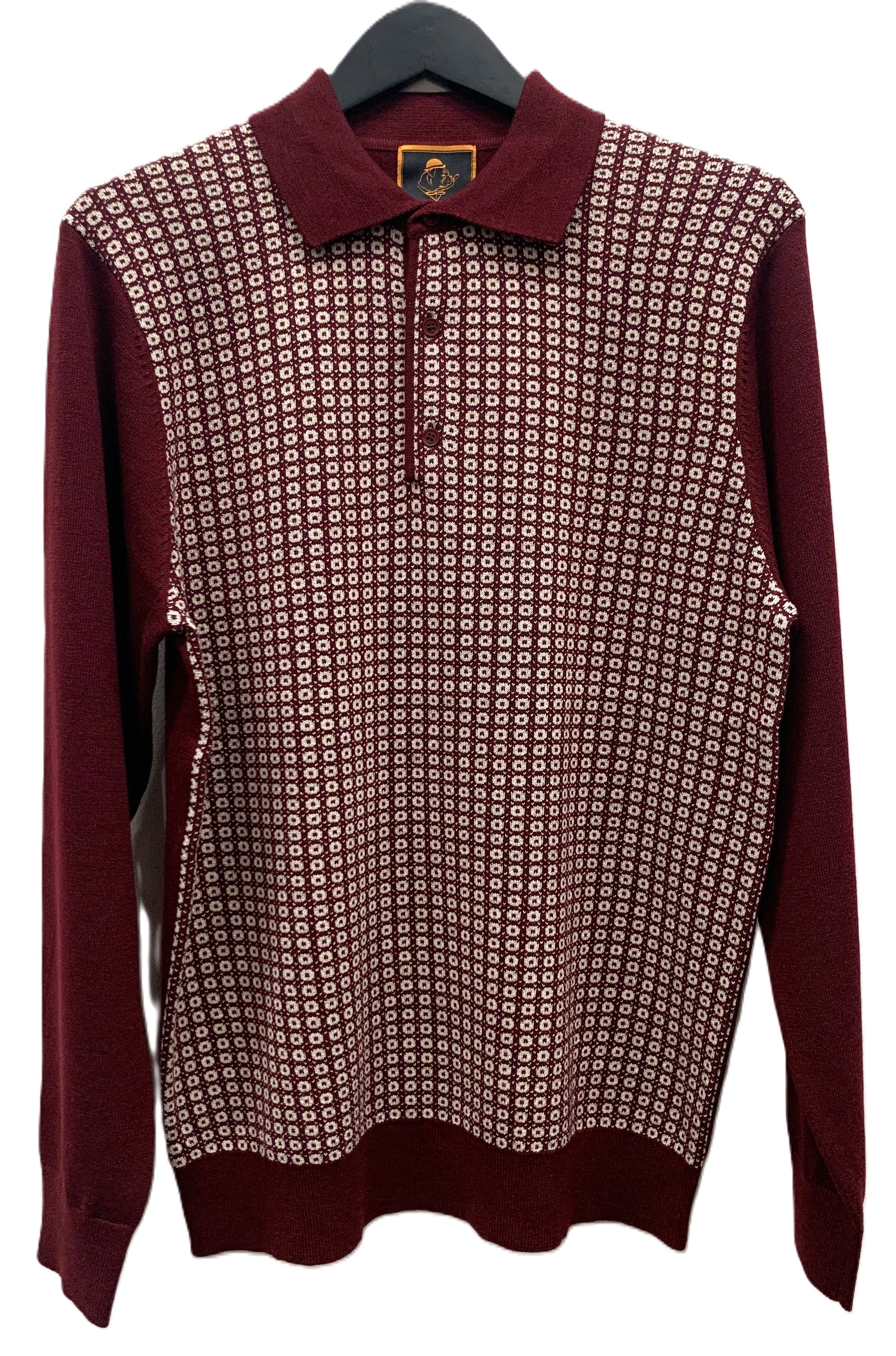 Cigar Couture 3 Button Pullover Polo Sweater Wine