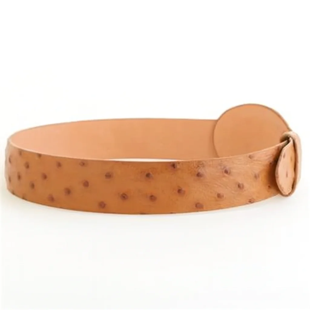 Cinto De Avestruz - Cinto Vaquero Cognac Ostrich Belt - Image 3