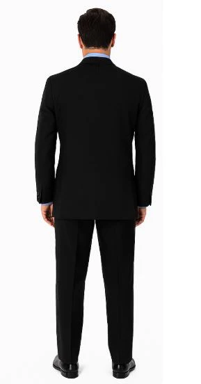 Classic Fit - Black Suit - Three Button Vested Suit - Athletic Fit - Image 3