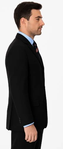 Classic Fit - Black Suit - Three Button Vested Suit - Athletic Fit - Image 4