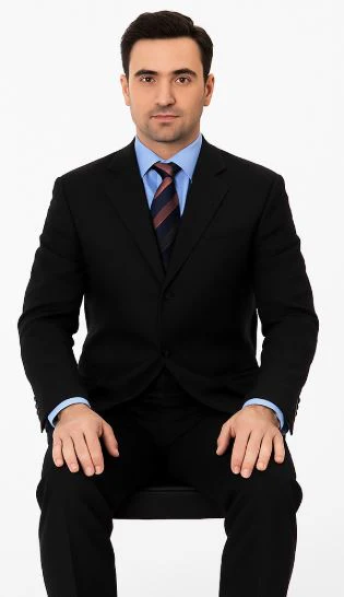 Classic Fit - Black Suit - Three Button Vested Suit - Athletic Fit - Image 5