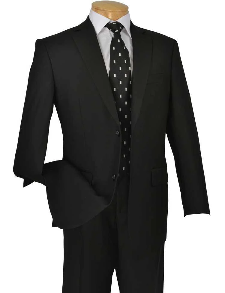 Executive Classic Fit Two Piece Suit Color Solid Black