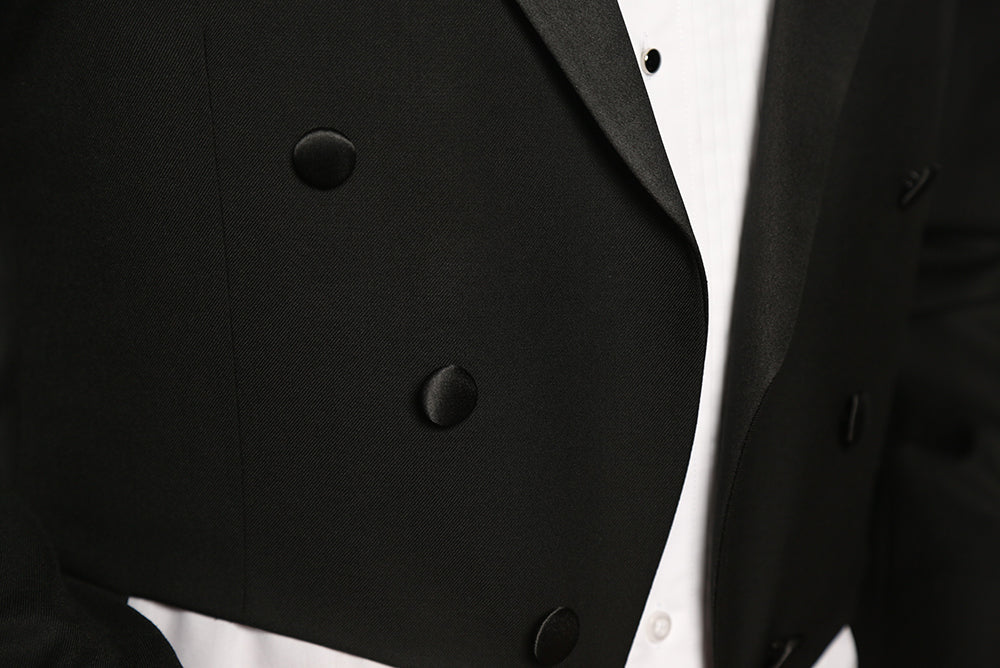 Classic Full Dress Tuxedo Tails 2 Piece Regular Fit In Black - Image 4