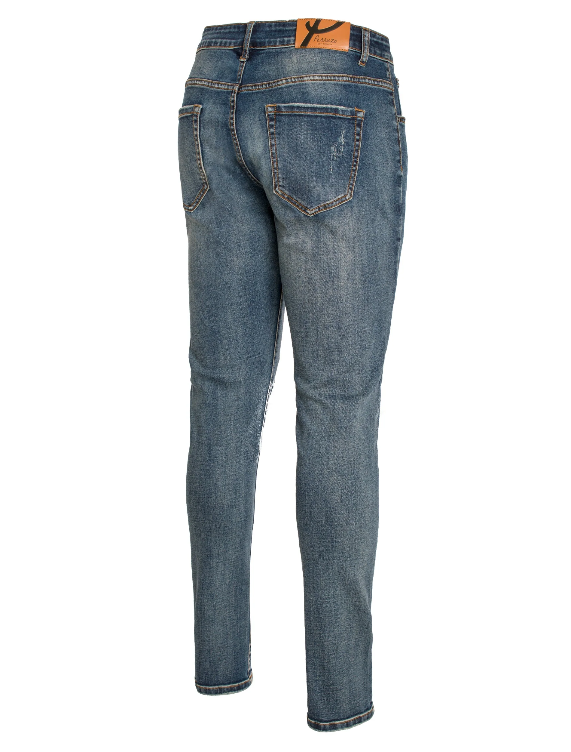 PX Jean with Quilted pleather patches in In Indigo - Image 2
