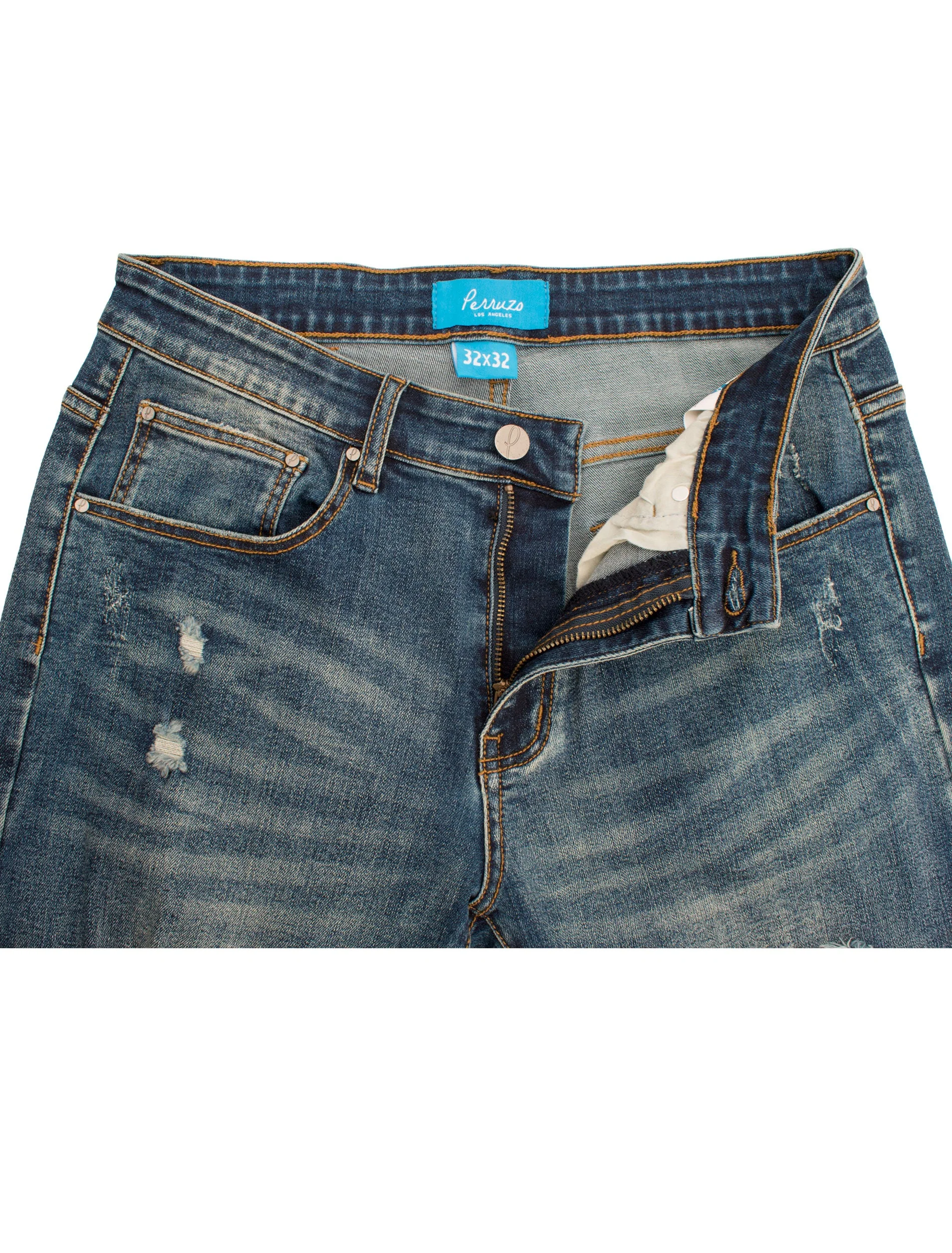 PX Jean with Quilted pleather patches in In Indigo - Image 4