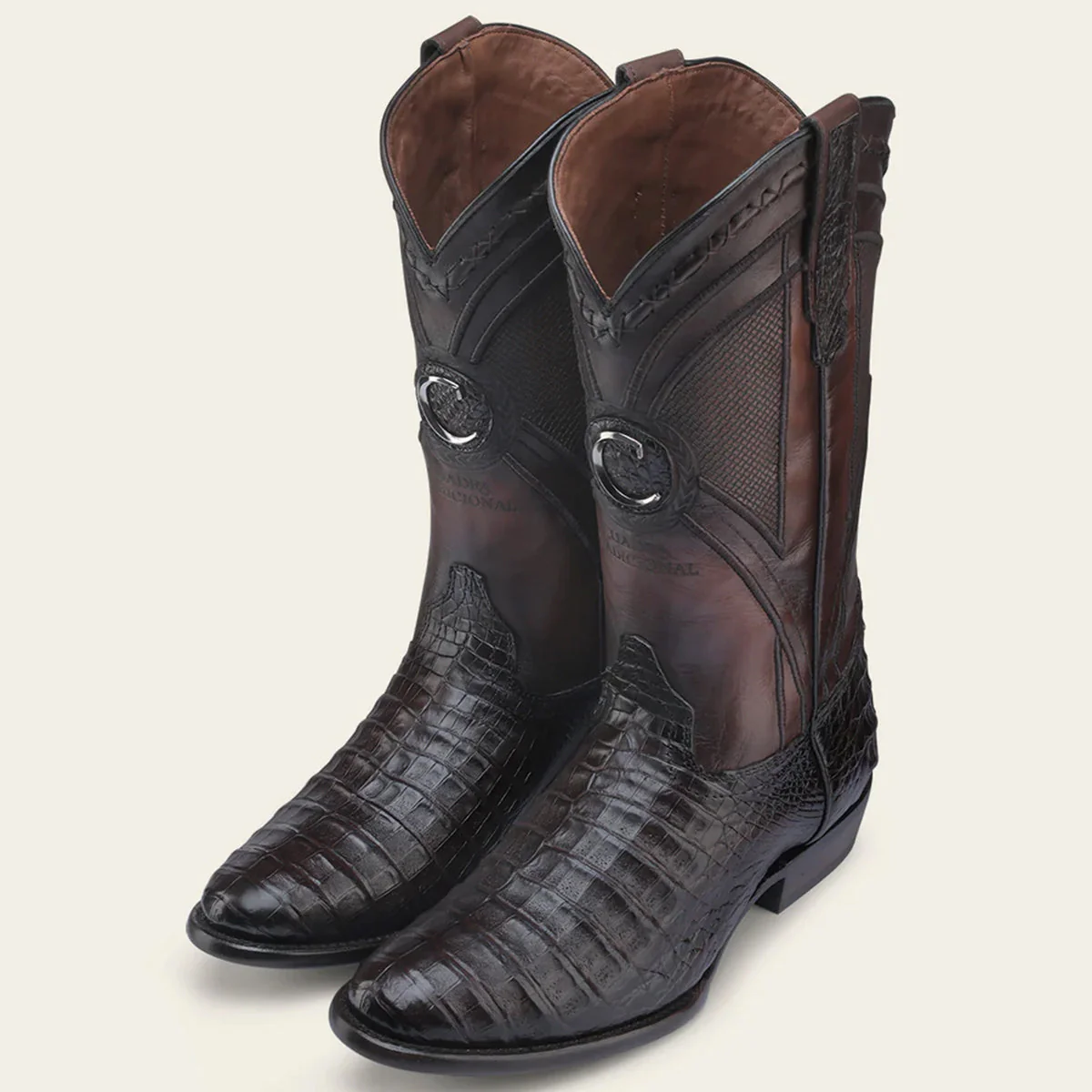 Cuadra Honey Brown Round Toe Caiman Boot - Image 2