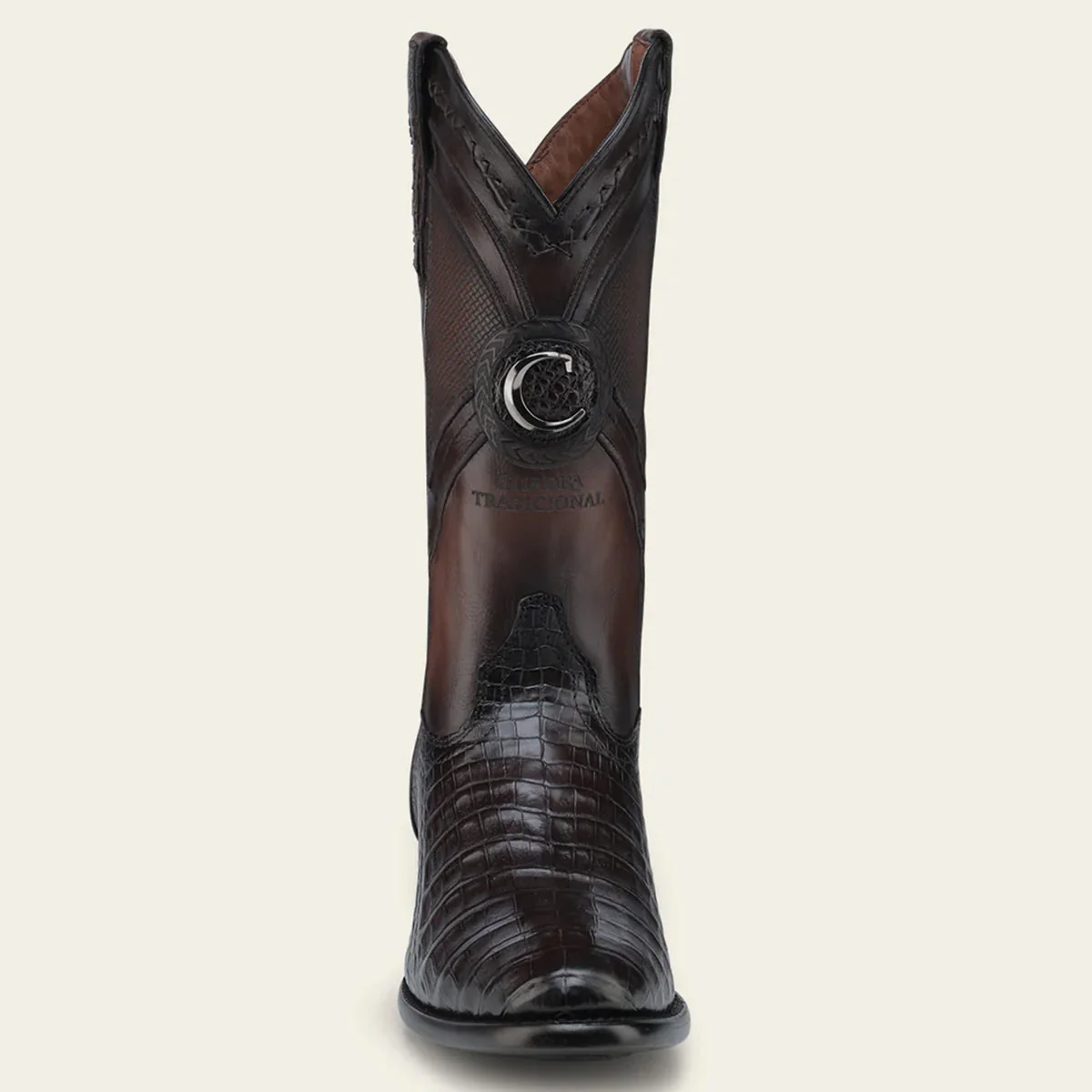 Cuadra Honey Brown Round Toe Caiman Boot - Image 3