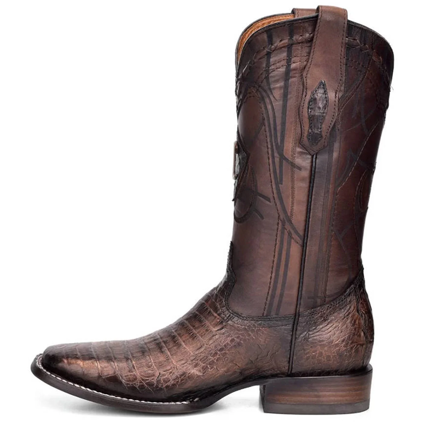 Cuadra Paris Brown Caiman Square Toe Cowboy Boots - Image 2