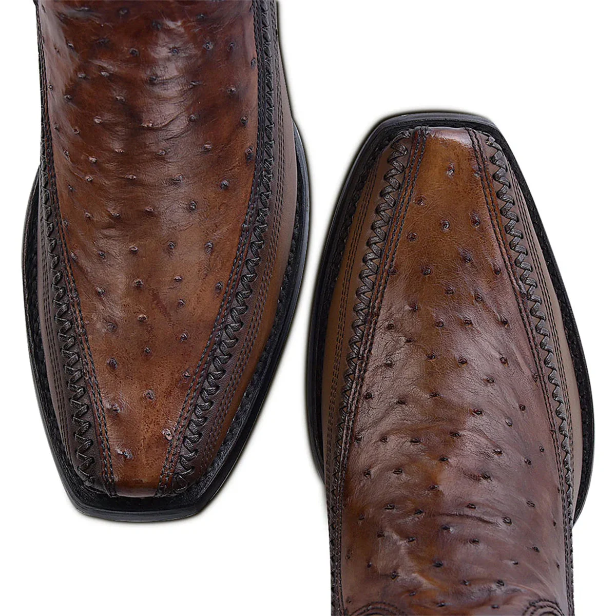 Cuadra Honey Ostrich Zipper Boot in Brown - Image 5