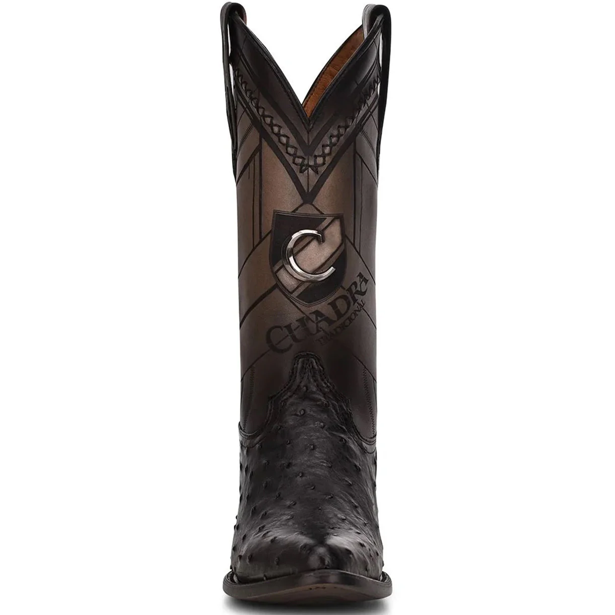 Cuadra Round Toe Black Ostrich Boot - Image 3