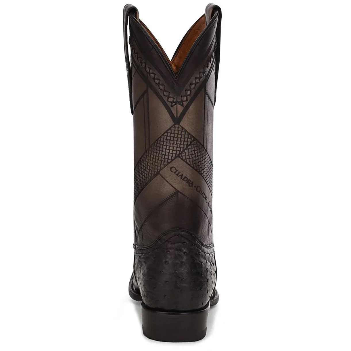Cuadra Round Toe Black Ostrich Boot - Image 5