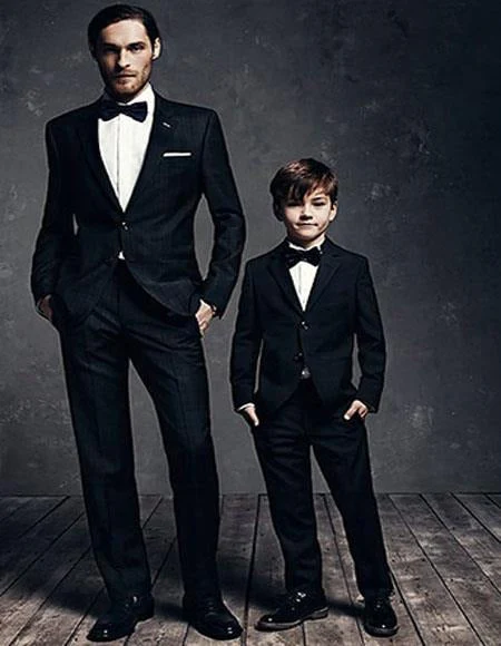 Dad And Son Black Matching wedding outfit Suits Perfect for toddler Suit wedding attire outfit