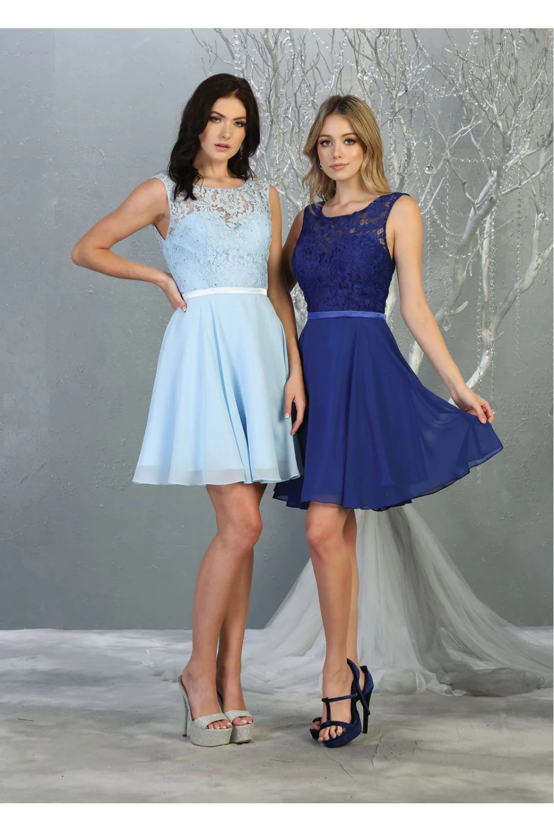 Quince Dama Dresses - Short Quinceanera Dresses in Color Baby Blue - Image 2