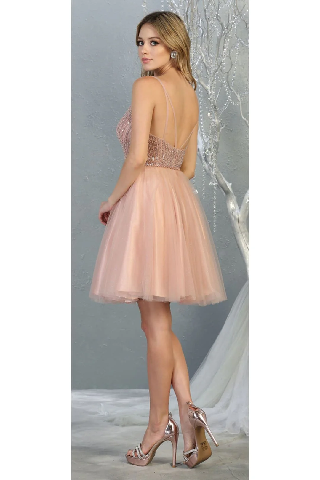 Quince Dama Dresses - Short Quinceanera Dresses in Color Blush - Image 2