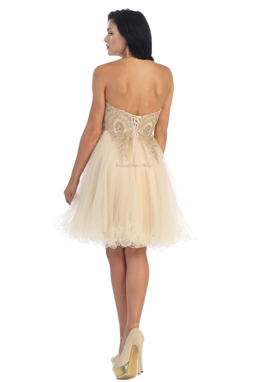 Quince Dama Dresses - Short Quinceanera Dresses in Color Burgundy - Image 2