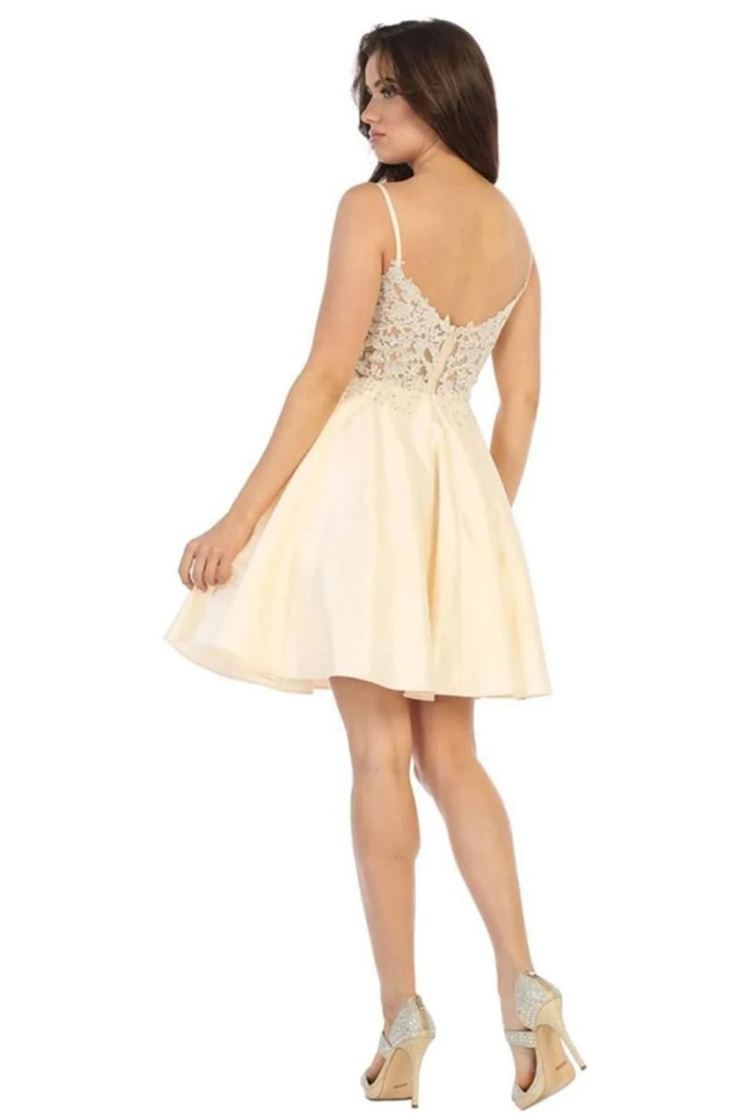 Quince Dama Dresses - Short Quinceanera Dresses in Color Champagne - Image 2
