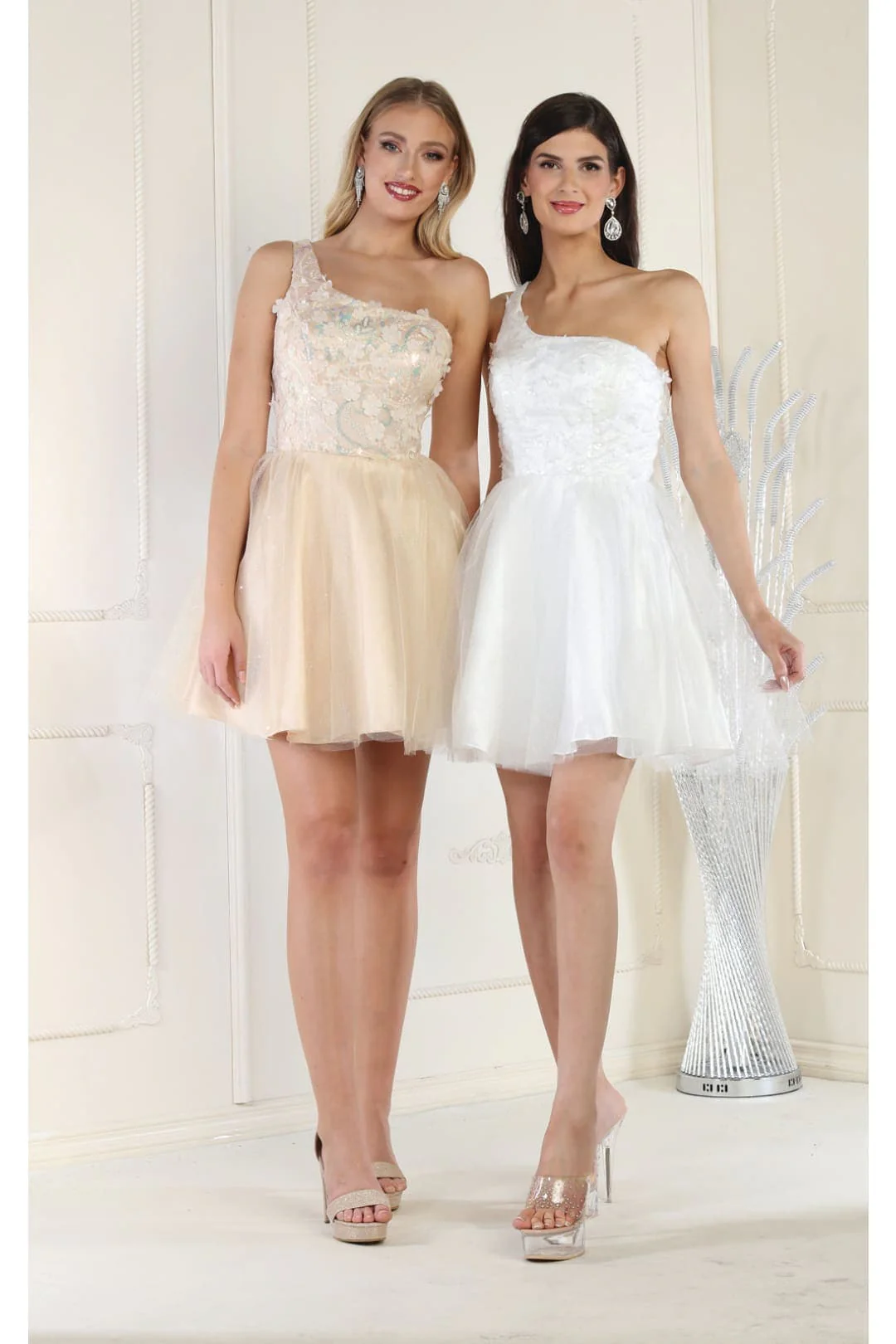 Quince Dama Dresses - Short Quinceanera Dresses in Color Champagne - Image 2