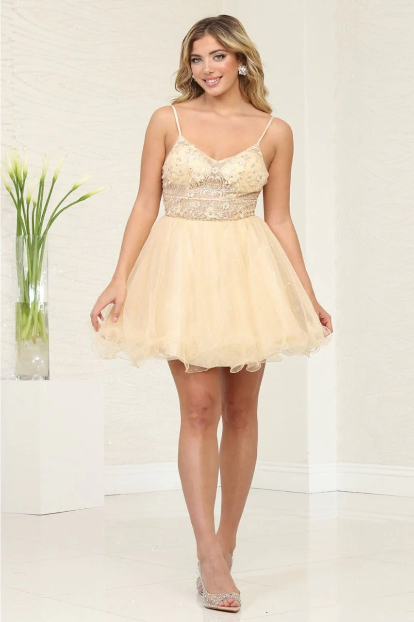 Quince Dama Dresses - Short Quinceanera Dresses in Color Champagne - Image 11