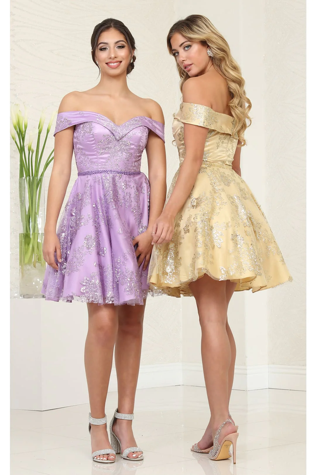 Quince Dama Dresses - Short Quinceanera Dresses in Color Champagne - Image 9