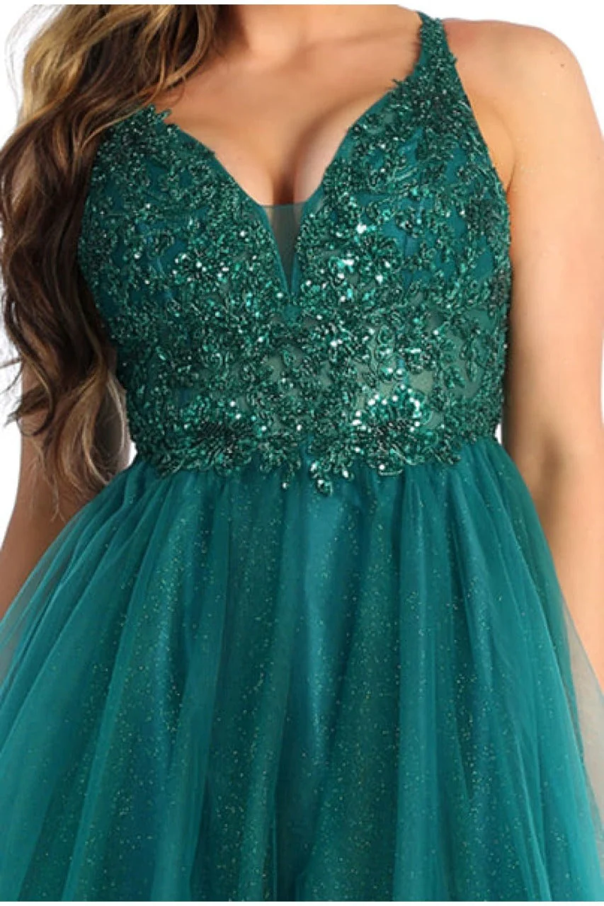 Quince Dama Dresses - Short Quinceanera Dresses in Color Hunter Green - Image 3