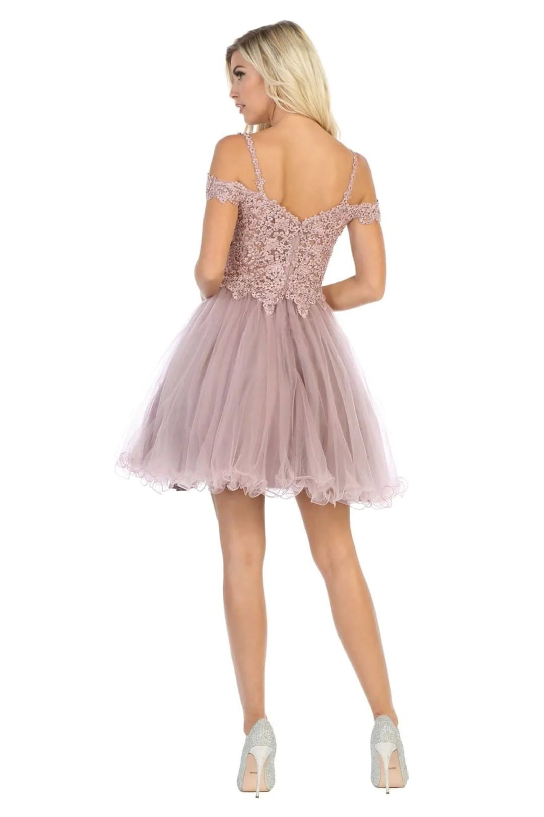 Quince Dama Dresses - Short Quinceanera Dresses in Color Ivory - Image 2