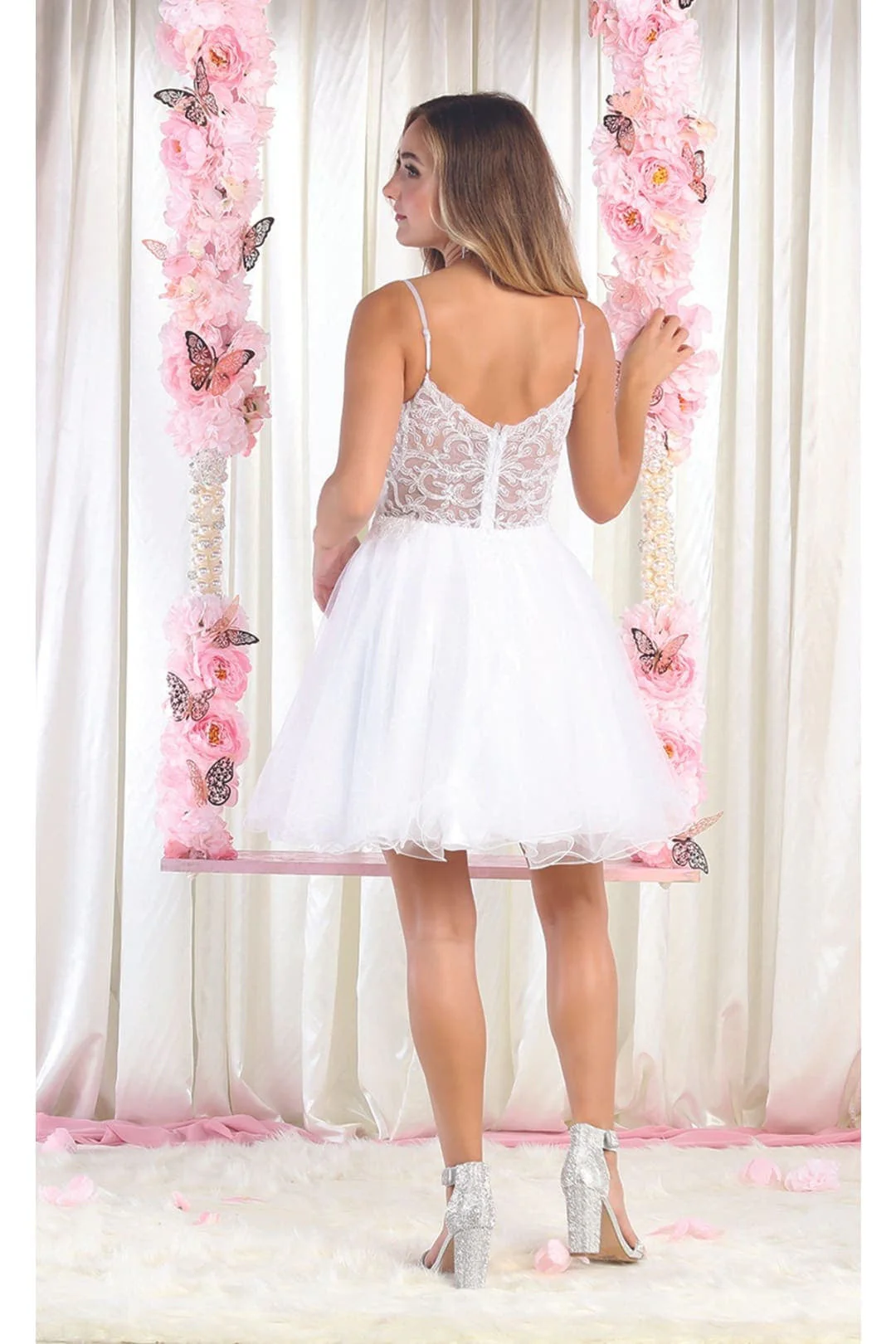 Quince Dama Dresses - Short Quinceanera Dresses in Color Ivory - Image 2