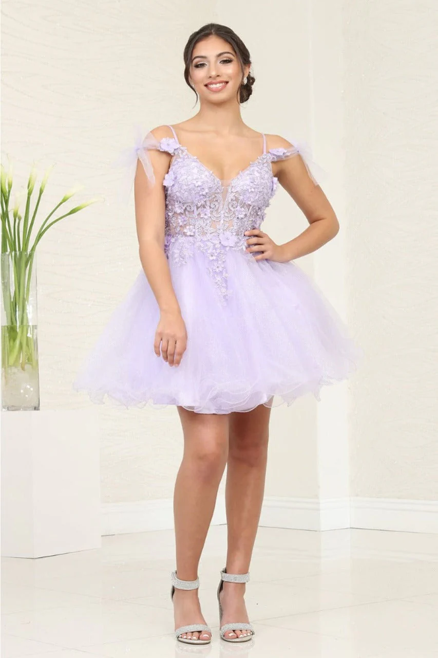 Quince Dama Dresses - Short Quinceanera Dresses in Color Lilac