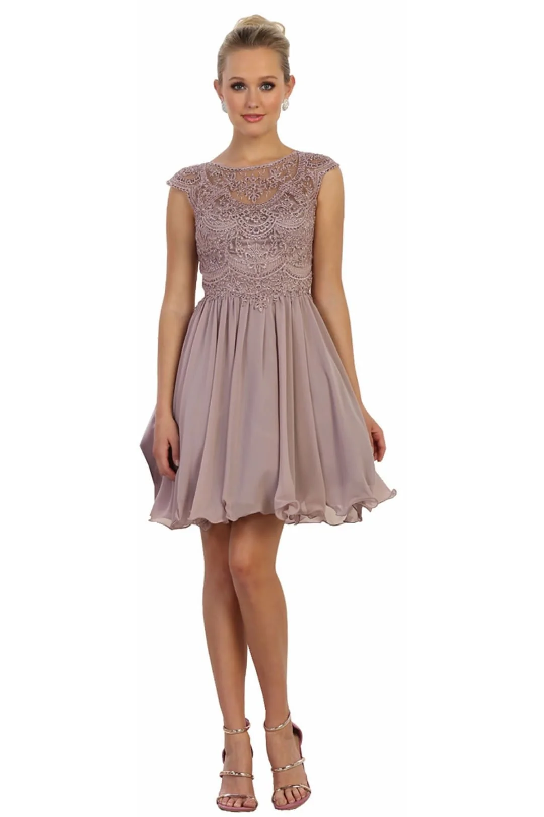 Quince Dama Dresses - Short Quinceanera Dresses in Color Mauve