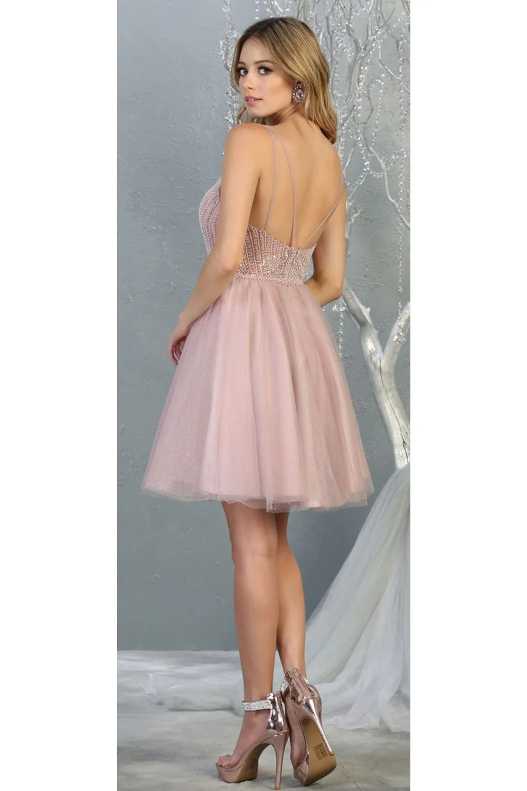 Quince Dama Dresses - Short Quinceanera Dresses in Color Mauve - Image 2
