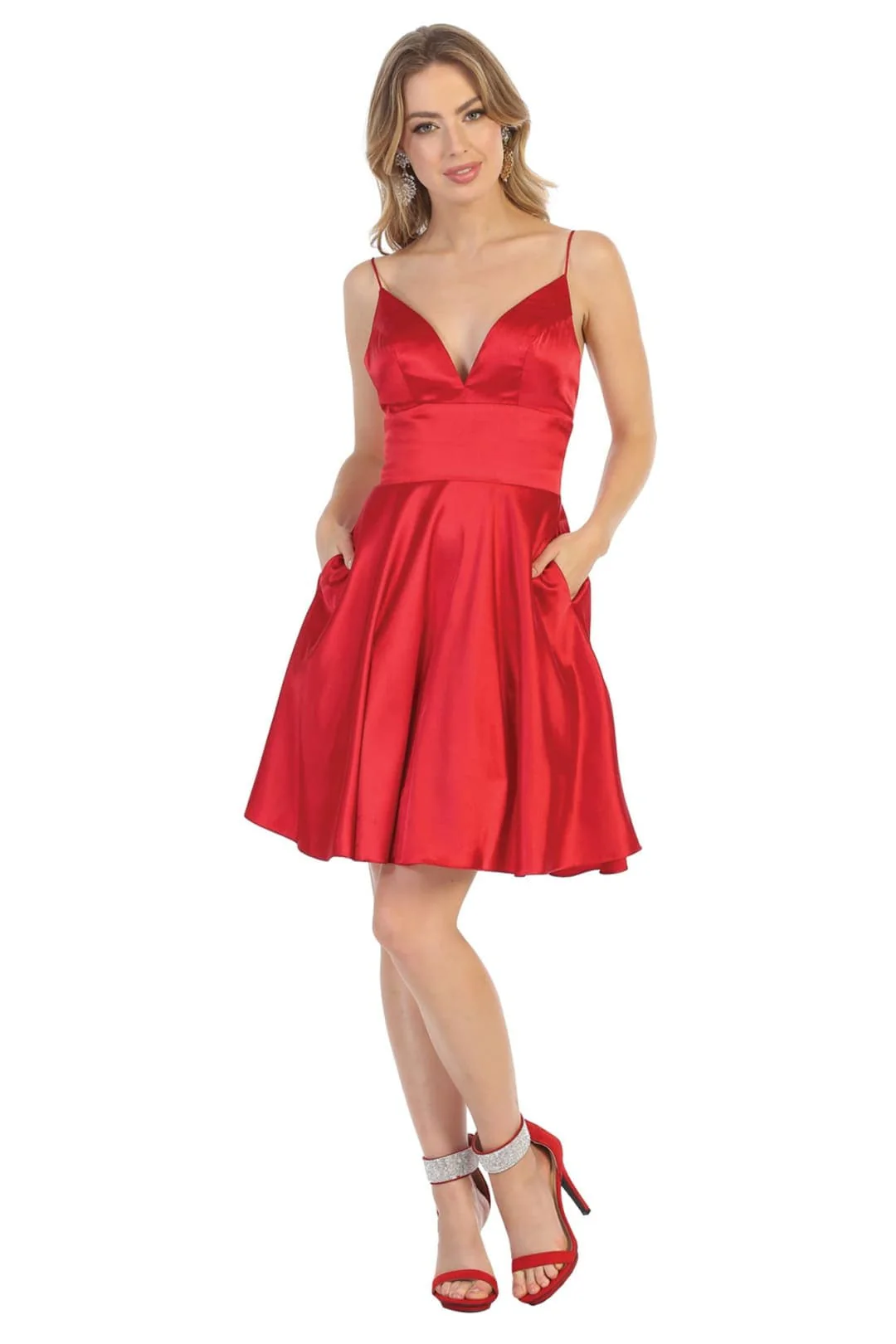 Quince Dama Dresses - Short Quinceanera Dresses in Color Red - Image 3