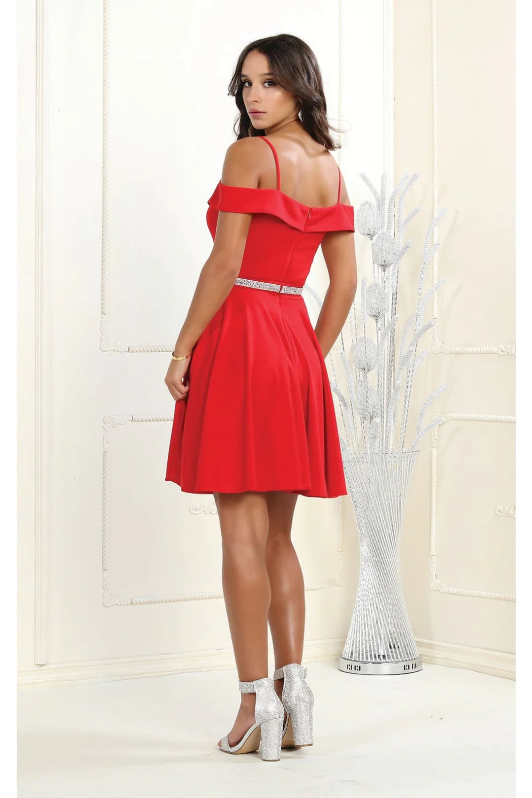 Quince Dama Dresses - Short Quinceanera Dresses in Color Red - Image 2