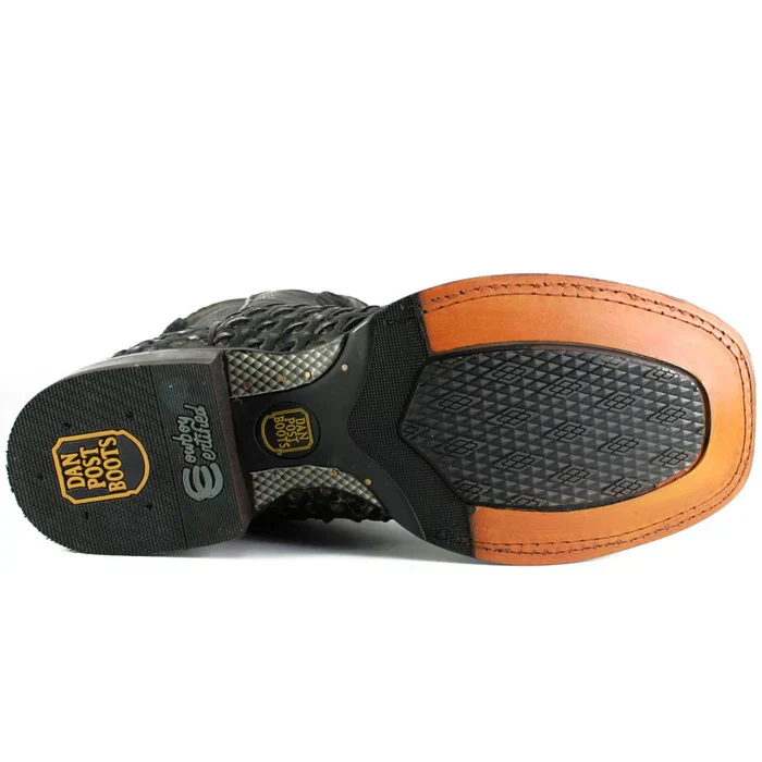 Dan Post Men's Stanley Leather Square Toe Boots - Black - Image 4