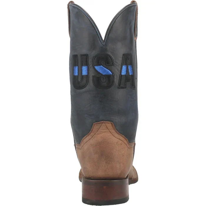 Dan Post Men's Thin Blue Line Genuine Leather Square Toe Boots - Sand - Image 4