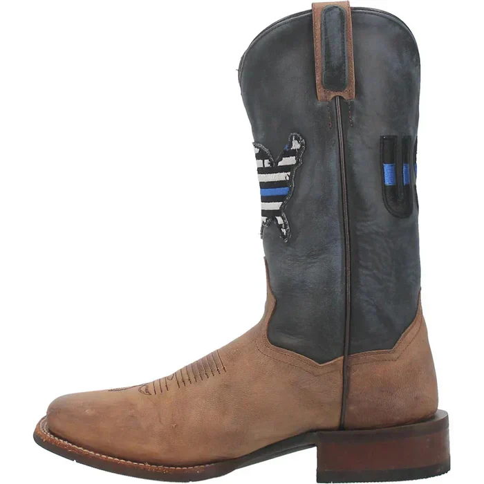 Dan Post Men's Thin Blue Line Genuine Leather Square Toe Boots - Sand - Image 6