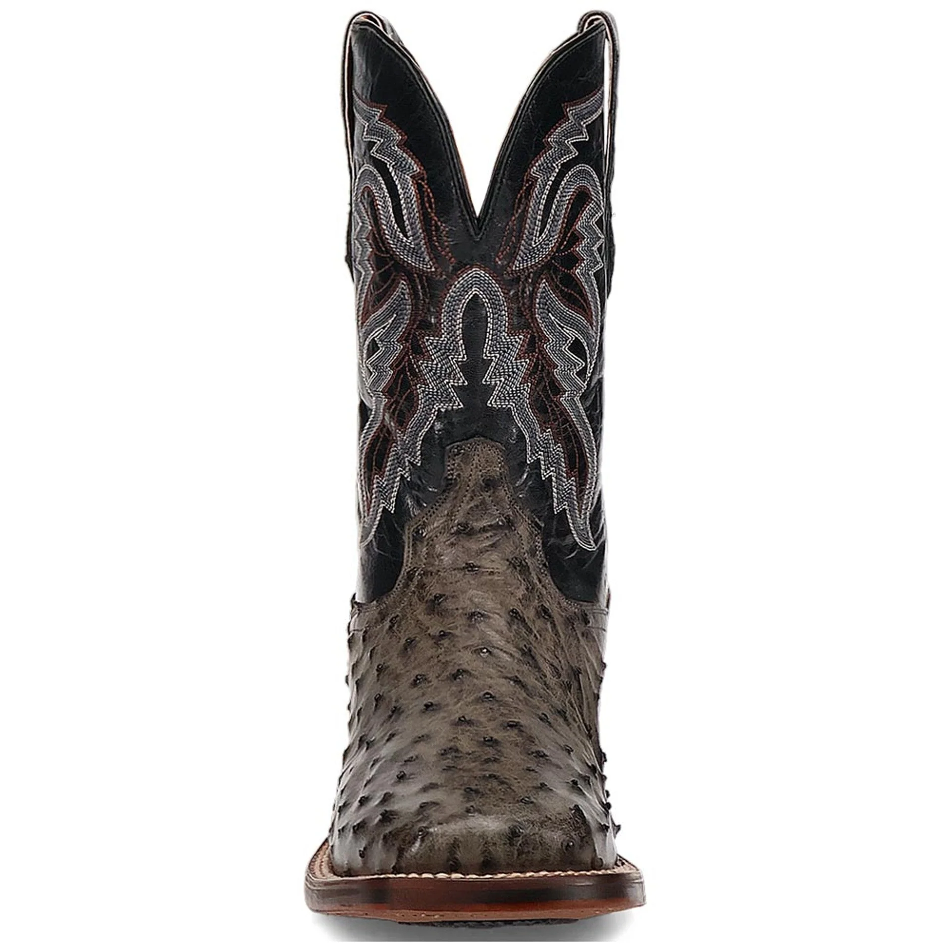 Dan Post Men’s Alamosa Grey/Black Full Quill Ostrich Boots - Image 7