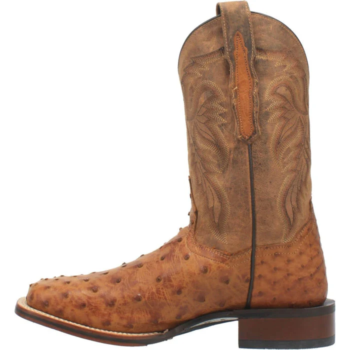 Dan Post Men's Alamosa Full Quill Ostrich Square Toe Boots - Sand - Image 2